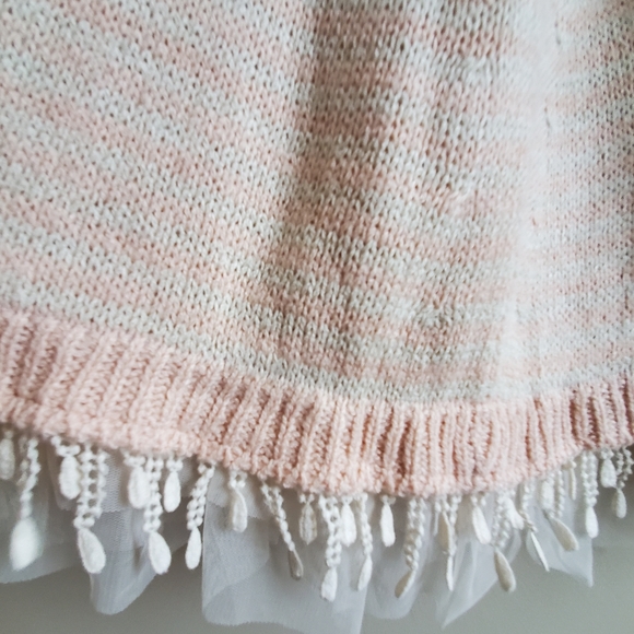 Nice day Korean brand rose pink sweater with lace details bottom - Picture 6 of 8